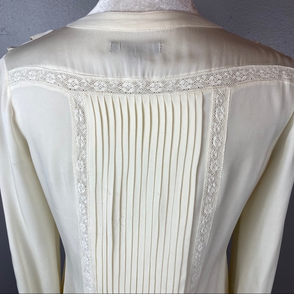 Rachel Zoe ivory silk ruffle tunic blouse 6 - Picture 3 of 8